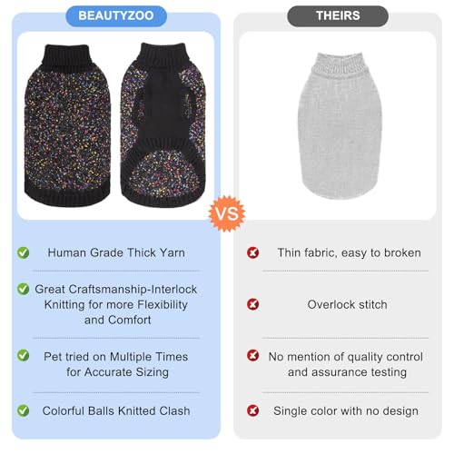 Image of BEAUTYZOO Dog Sweaters for X-Small Dogs, Knit Clothes with Harness Hole