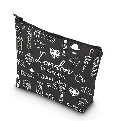 London Travel Gift City Skyline Is Always A Good Idea Bolsa de maquiagem com zíper, Bege, Blk-london