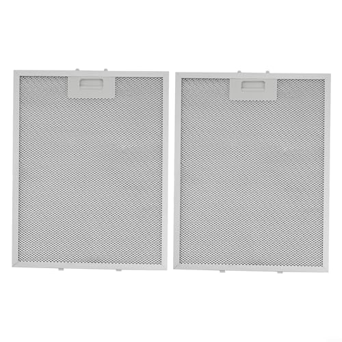 Paquete de 2 filtros de malla de aluminio para campana extractora de 280 x 371 x 9 mm, filtro de ventilación para campanas extractoras de cocina