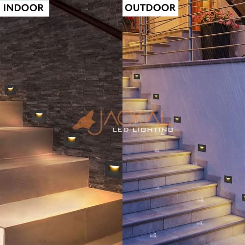 Image of JACKAL 3 Watt LED Stais Step Light Outdoor Surface Mounted Deck Lights Waterproof IP65 (WW), Black Body| Wall Step Conceal Light Outdoor and Indoor Fancy Exterior Floor Lights, (6 Months Warranty)