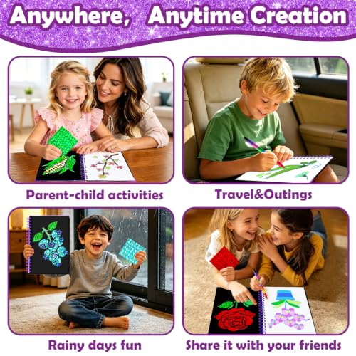 Image of FUNNYB&G Mess-Free Foil Art Craft for Girls Ages 4-10, Kids Birthday Gift