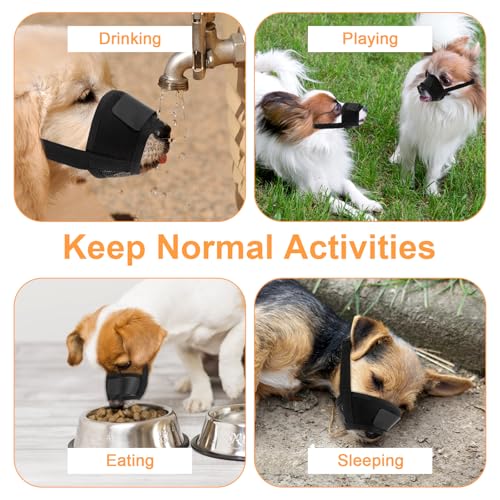 Hund Maulkorb, Soft Mesh Maulkörbe Für Hunde, Verstellbare Schlaufe, Atmungsaktiver Nylon Hundemaulkorb für Kleine, Mittlere Hunde Verhindert Das Beißen, Kauen Und Bellen (S)