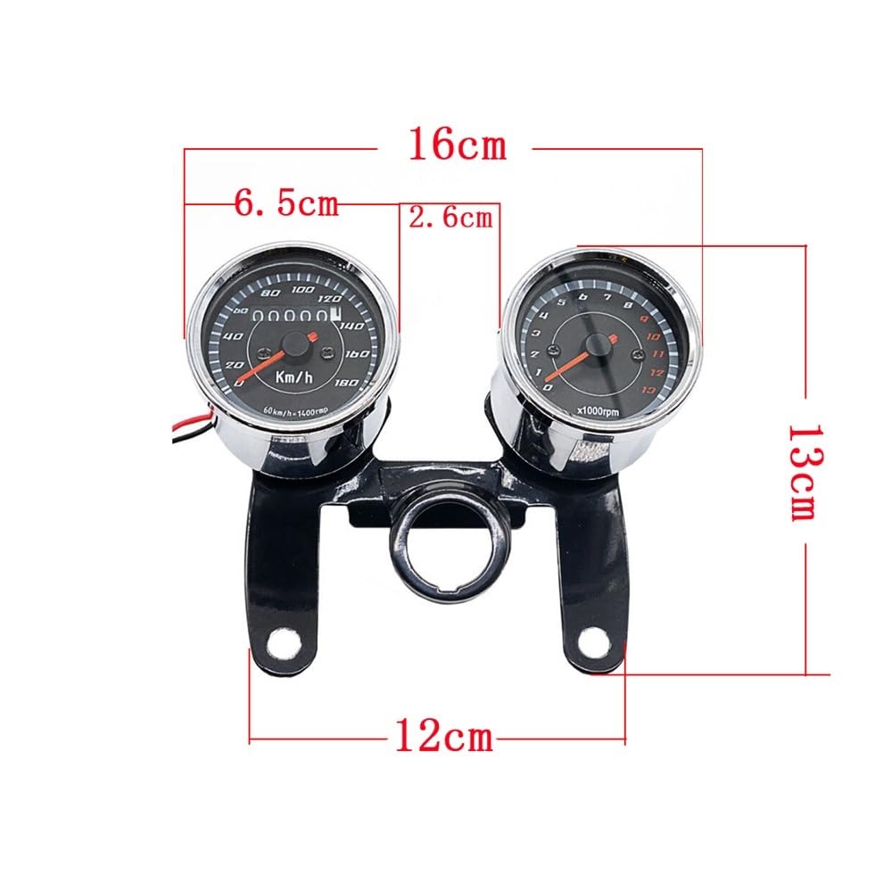 Contagiri contachilometri Contachilometri Per Motocicletta Contagiri Contachilometri Retroilluminato A LED Contagiri E Contagiri Tachimetro Indicatore Universale