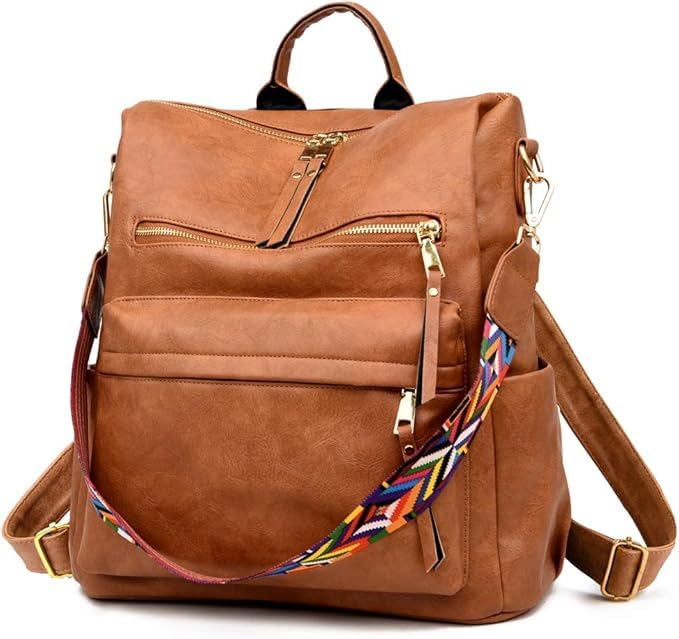 Comfabie Women's Fashion Standard Backpack Purses Multipurpose Design Handbags And Shoulder Bag Pu Leather, Vegan Girl'S