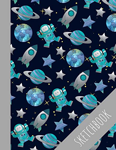 space travel: Cute Sketchbook 120 pages, 8.5 x 11 inches, for Practice Drawing, Writing, Doodle, Creative Diary and Journal, Sketching Pad, ... Perfect gift for Kids, Teens and Students image 3