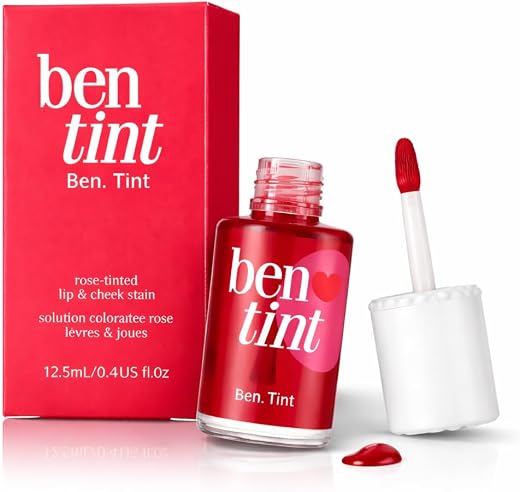 Ben Tint Rose-Tinted Lip &amp; Cheek Stain, Liquid Formula, Natural Finish, Long-lasting Colour, Dual-use for Lips and Cheeks,...