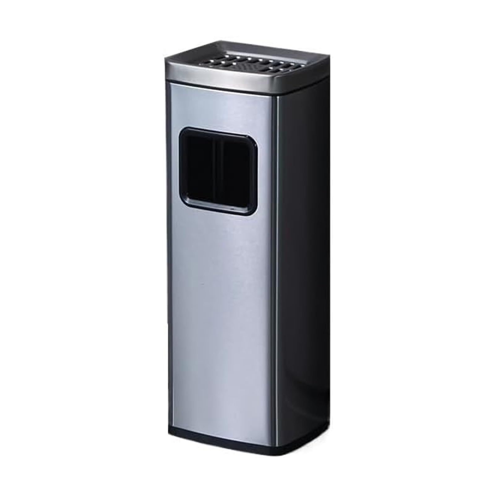 IUokLU Stainless Steel Ashtray & Cigarette Butt Collector Trash Can for Restaurants Home Use - Commercial Hotel Smokers Bin（Silver-S）