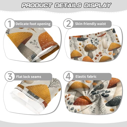 Girls Leggings Mushrooms Leaves Soft Toddler Leggings for Girls Kids Pants Size 4T-10T3