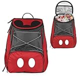 PICNIC TIME Disney Mickey Mouse Backpack Cooler, Insulated Leakproof Soft Cooler Backpack, Waterproof Lunch Bag, Portable Hiking Backpack Ice Chest for Picnic, Beach, Camping & Travel (Red Gray)