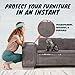FixZilla Anti Cat Scratch Furniture Protector, 10-Pack Couch Protector from Cat Claws - Heavy-Duty, Easy-to-Apply Scratching Deterrent and Shield for Sofa Corners, Walls, Doors- with 50 Twist Pins