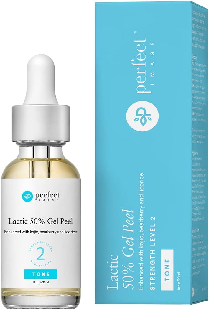 Lactic 50% Gel Peel, Chemical Peels for Face Acne Scars, Chemical Exfoliant for Face, Strength Level 2, 1.0 fl oz. e, 30 mL – Perfect Image