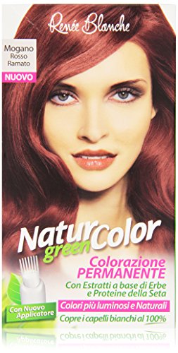 Rene Blanche - Natur Color Colorazione Permanente Mogano Rosso Ramato, con Estratti a Base di Erbe e Proteine della Seta
