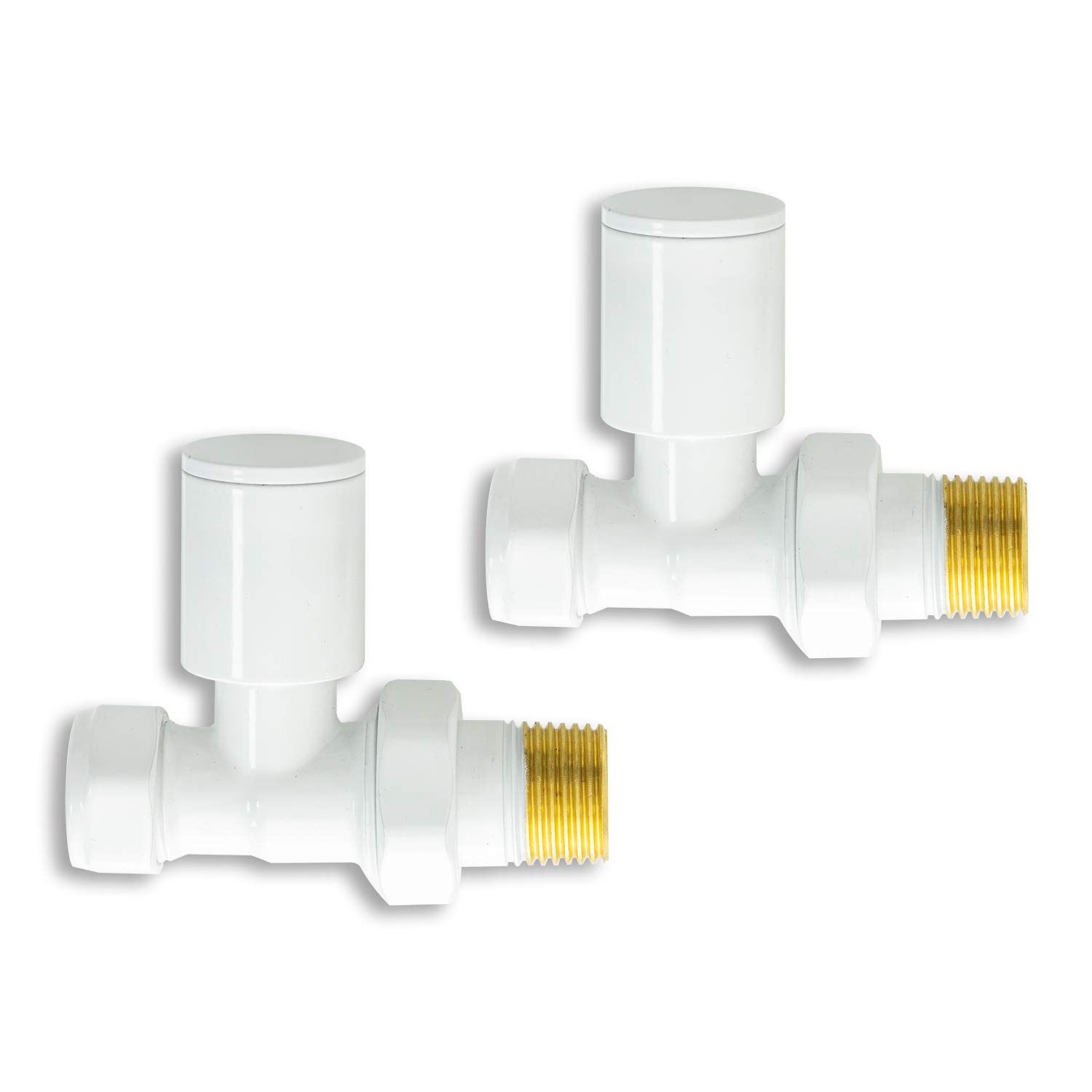 Companyblue Towel Rail Rad Radiator Valve With Lockshield (Minimalistic White Straight Valve)