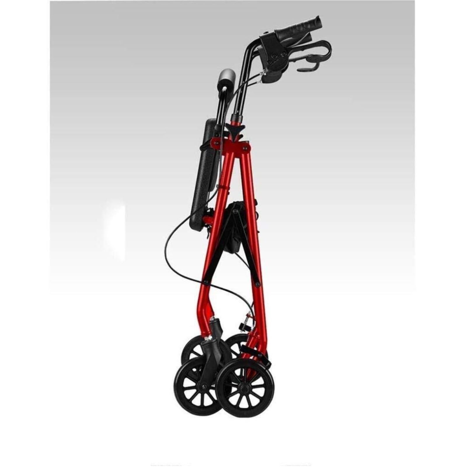 Deambulatore Deambulatore Deambulatore Superleggero Pieghevole Mobilità in Alluminio Mobilità Braccia Regolabile e Sedile Pieghevole Rolling Walker per Anziani