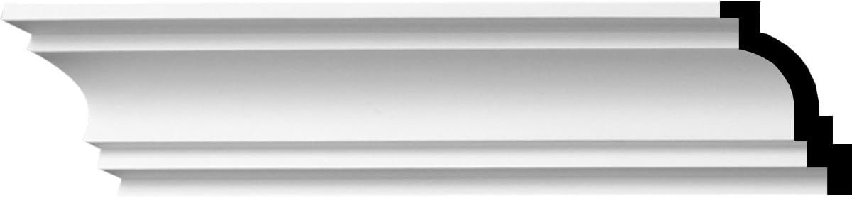 Endurathane Traditional Crown Moulding, 4"H x 3"P x 5"F x 94 1/2"L, Factory Primed