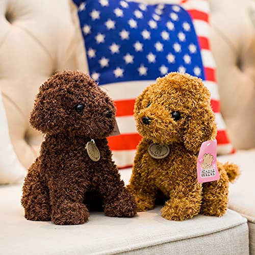 Realistisch Teddy Dog,20cm Simulation Teddy Pudel Hunde Spielzeug Plüschpuppe Welpe Suffed Doll Plüschtier,Plüsch Stofftier Hund Puppe Stofftier, Weihnachten Kuscheltier, Spielzeug Geschenk für Kinder