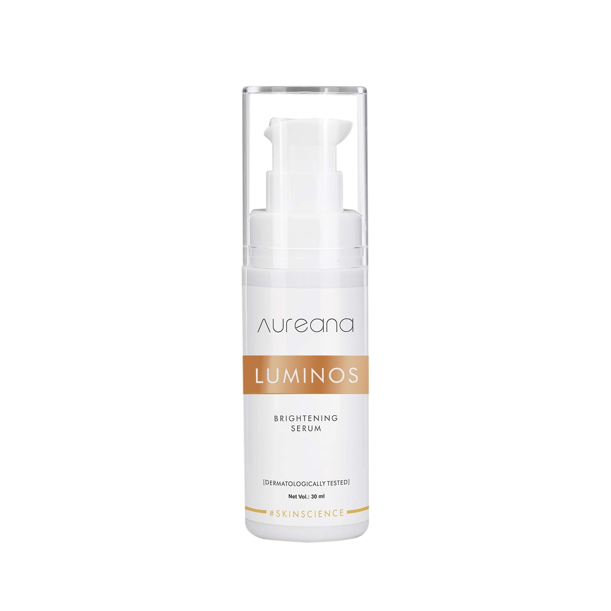 AureanaLuminos Brightening Serum for Glowing Skin (30ml) | With Niacinamide, Alpha Arbutin & Allantoin | Reduces Pigmentation & Inflammation | Hypoallergenic & Paraben-Free
