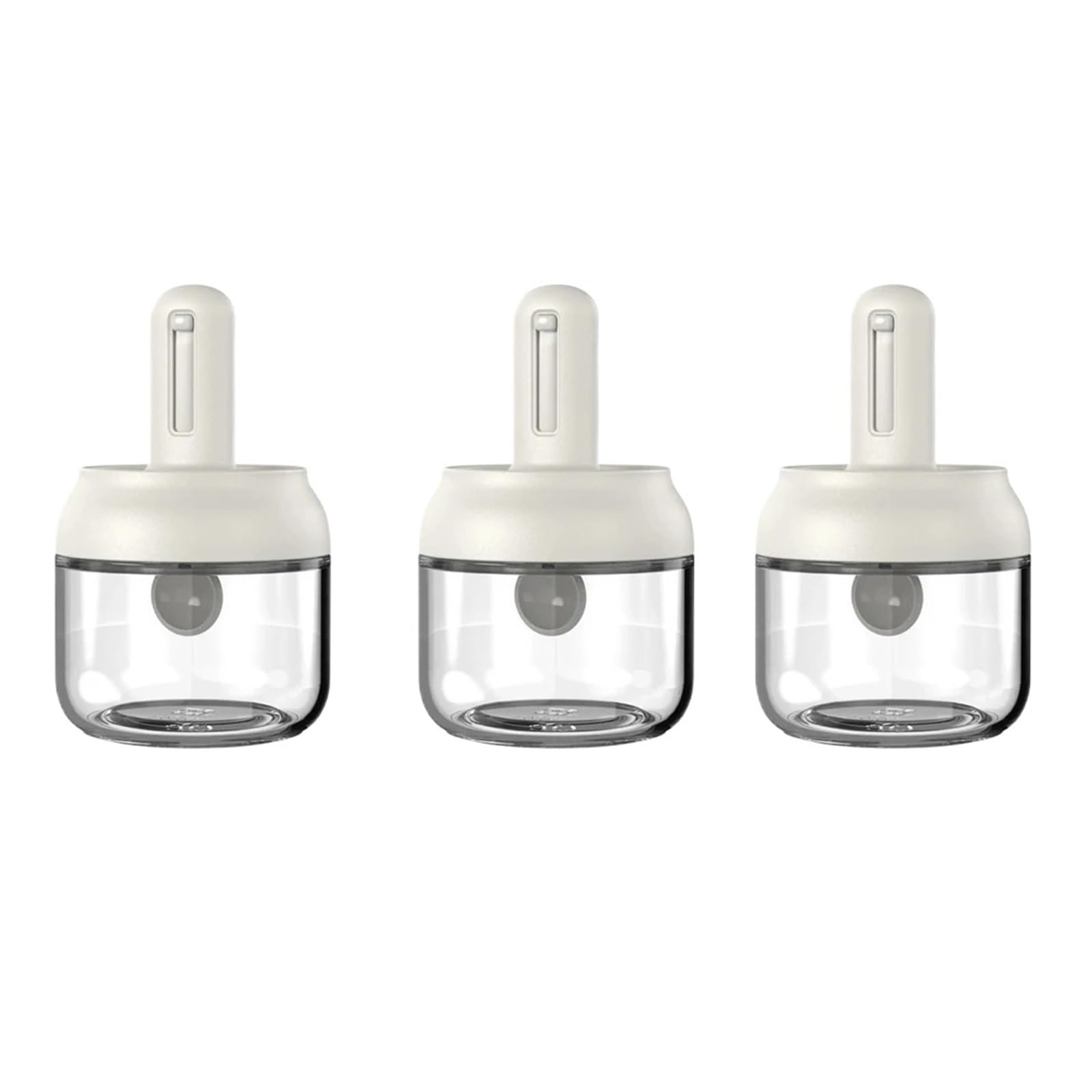 WZPTLKIBAD Glass Seasoning Bottle with Telescopic Spoon, Salt Storage Box