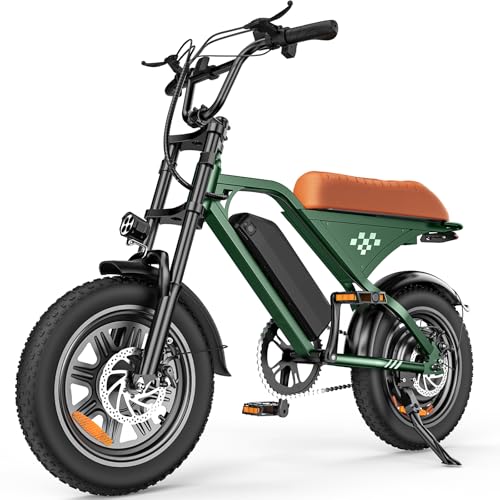 Electric Bike for Adults, 1500W Peak 16''Fat Tire E Bike, 55+ Miles