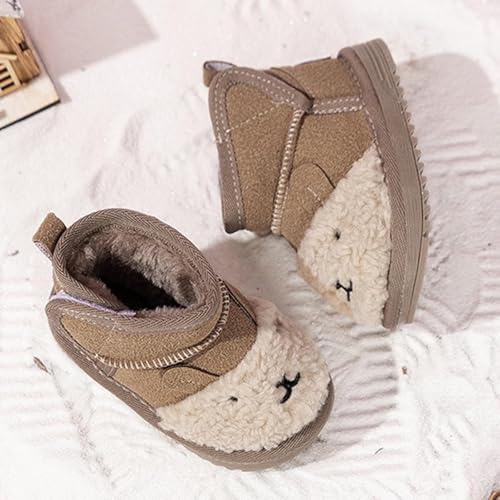 IWIHMIV Baby Ankle Boots Infant Boys Girls Cotton Booties Non Slip Sole Winter Boots Toddler Walking Shoes4