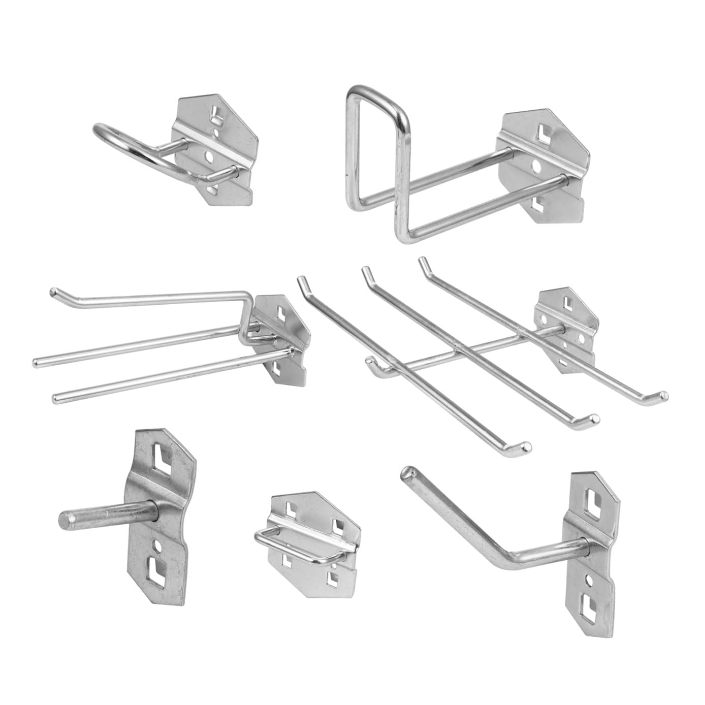 Amosfun Set di Ganci per Utensili da Parete 7 Pezzi in Acciaio Argento