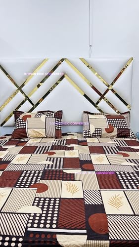 Image of Bombay Cotton Queen Size Double Bedsheet with 2 Pillow Cover | Size 2.24mX2.54 m|100% Cotton (Super Queen, Fruit)