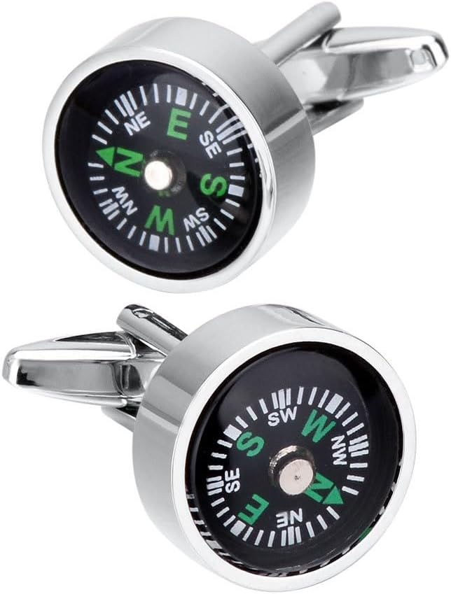 Precise Circular Compass Business Cufflinks Men's French Shirt Personality Cuff Button Sleeve Nails Women