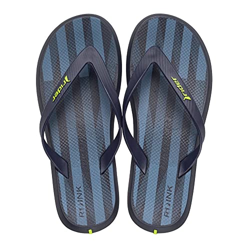 Chinelo R1 Ink, Rider, Masculino, Preto/Azul, 37/38