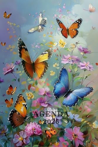 Agenda 2026: Petit format de poche, Semainier, Planificateur hebdomadaire, Format 10x15 cm, 116 pages sur papier crème 90g/m², papillon