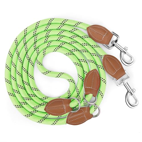 PETCOOZ Training Lead for Dogs 3M/9.8ft Adjustable Double Ended Dog Lead for Medium Large Dogs Professional Reflective Stop Pulling Leash
