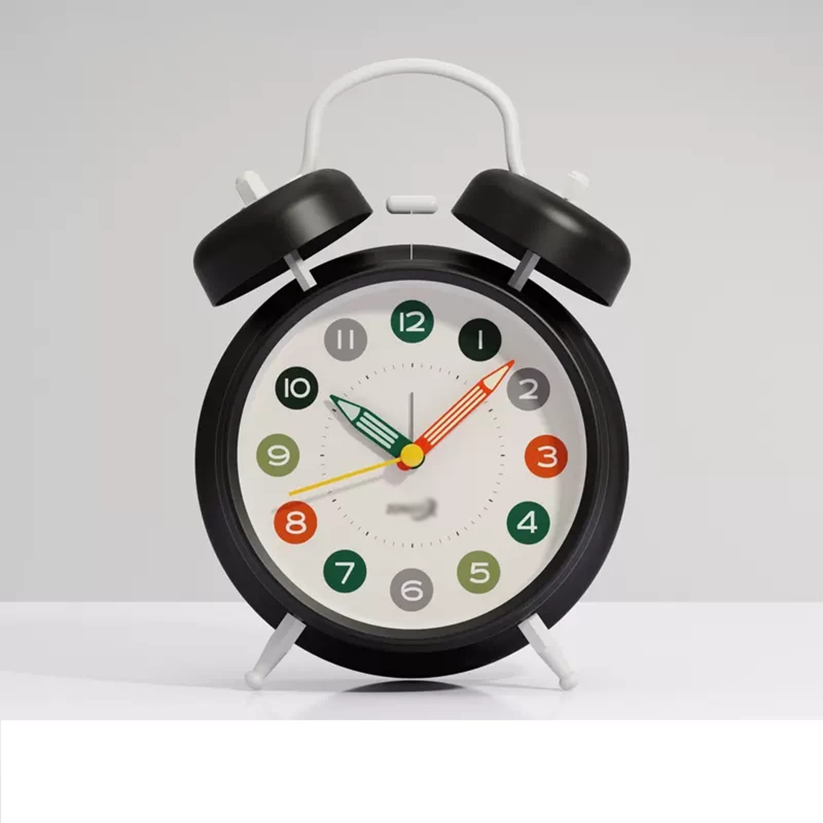 dsgaSETewt Alarm clock, 4" Twin Bell Silent Non-Ticking Battery Operated Extra Loud with(Black)