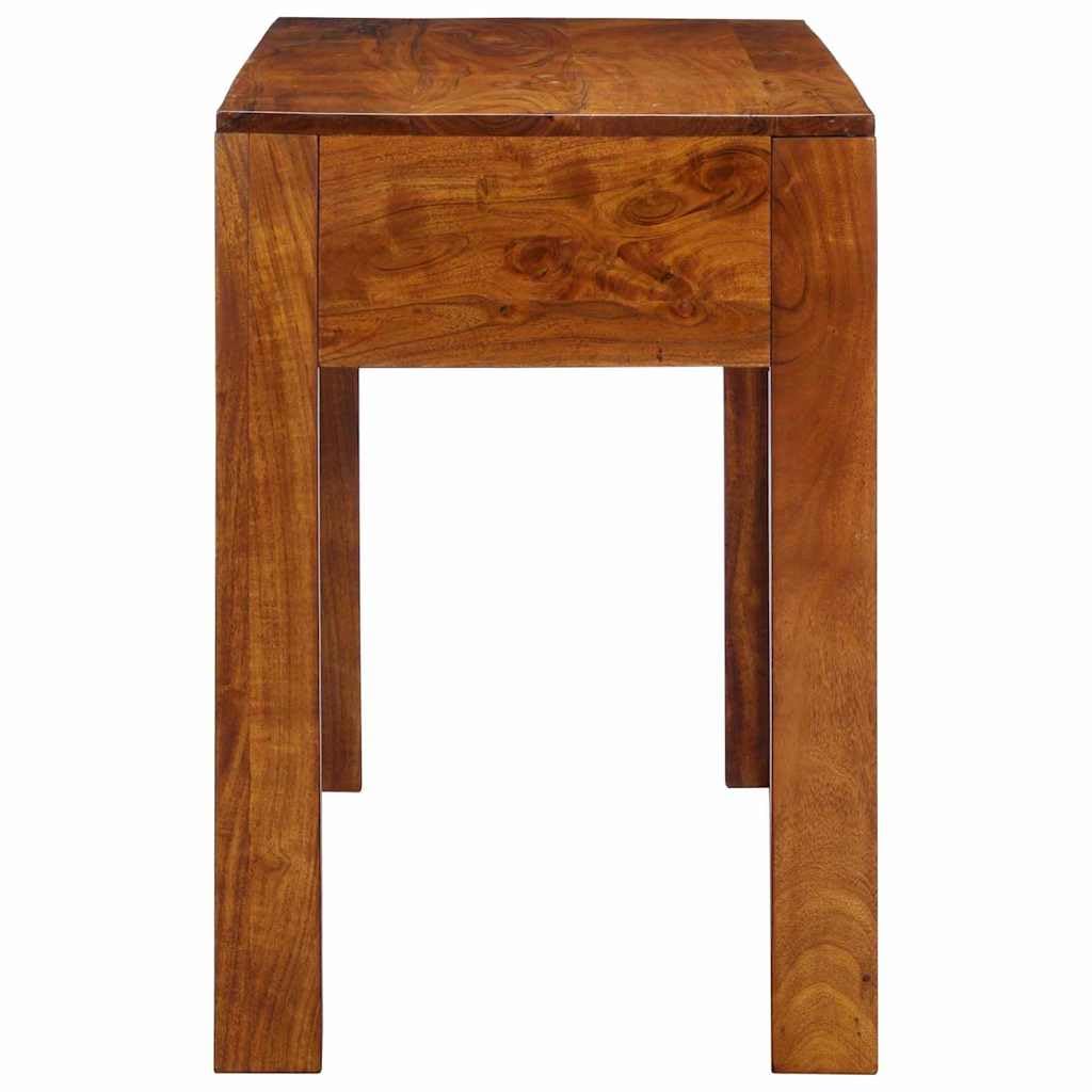 Biurko z szufladami z drewna akacjowego, brązowe, 110 x 50 x 73 cm, kompaktowy stół roboczy do biura, gabinetu domowego, gabinetu, z miejscem do przechowywania i solidną konstrukcją