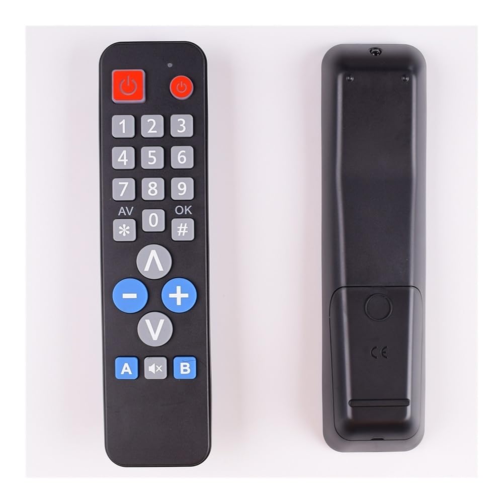 Telecomando universale for 2 dispositivi con funzione di apprendimento, copia codice IR for TV VCR STB DVD DVB, TV BOX, facile for gli anziani.