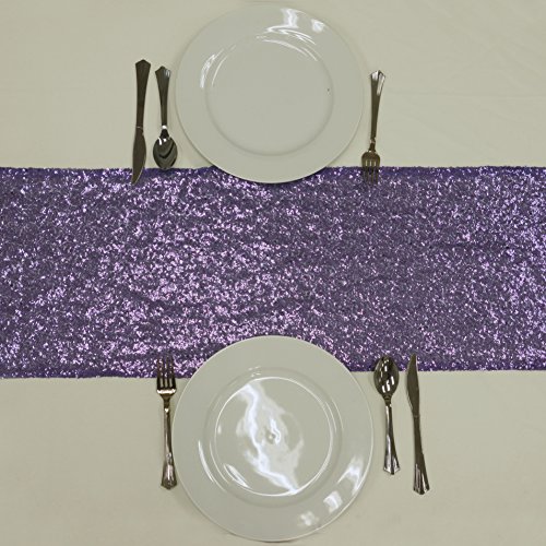 Koyal Wholesale Sequin Table Runner, 13 by 108-Inch, Purple
