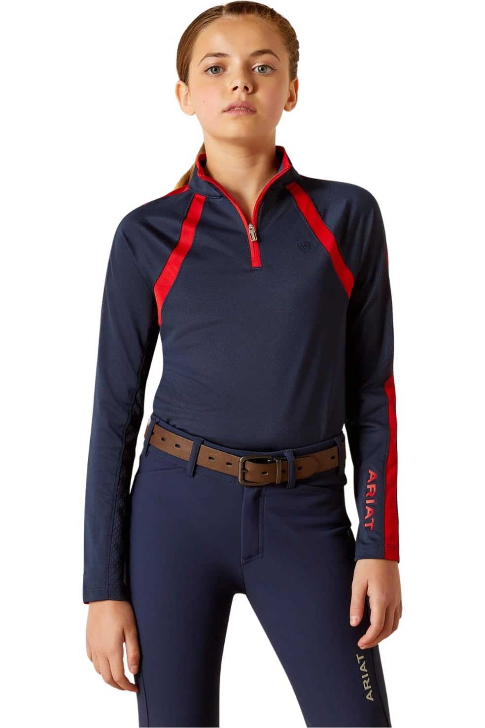 ARIAT Kids' Sunstopper 3.0 1/4 Zip Baselayer, Navyt, X-Large