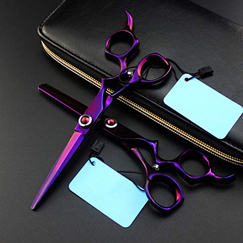 Tijeras de peluquería 440C de 6 Pulgadas con Piedras Preciosas moradas, Tijeras para el Cabello, Tijeras para entresacar, Tijeras de peluquería, moradas, 6 Pulgadas