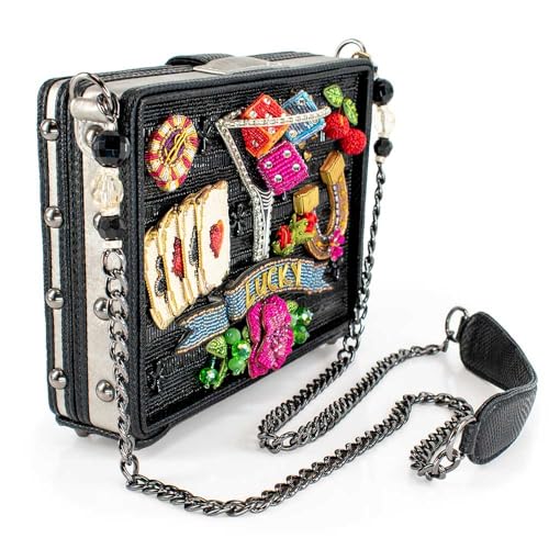 Mary Frances Lady Luck Beaded Handbag Casino-Themed Crossbody Bag, Black3