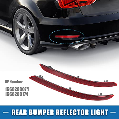 Image of Rear Bumper Reflector Light 1668200074 for Mercedes Benz W166 ML350 ML400 ML500 ML550 ML63AMG 2012-2015 ABS Red Gray