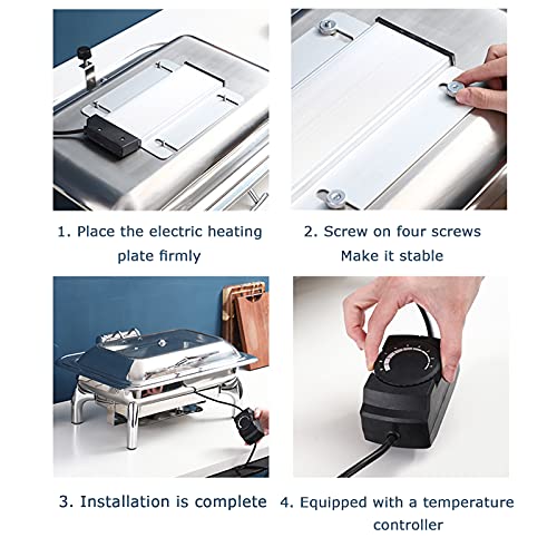 YQJY Chafing Dish Speisenwärmer Buffetwärmer Wärmebehälter 9l 220v 400w Edelstahl Wärmebehälter Speisenwärmer… – Bild 7