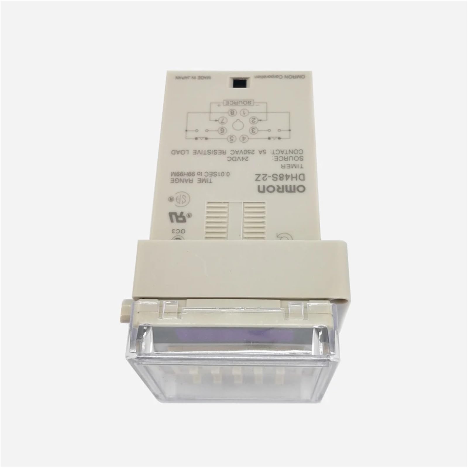 Relè temporizzato Digitale DH48S-2Z 0,01 s-99h99m Relè di Ritardo orario DC24V 12V 380V 110VAC con Base Presa (Size : 110VAC)