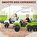 Qaba 12V 4x4 Kids Ride on Truck with Back Trailer, 2WD/4WD Switchable Kids Electric Car with Parent Remote Control, Spring Suspension System, Soft Start, Music, LED Bulbs, Horn, Green