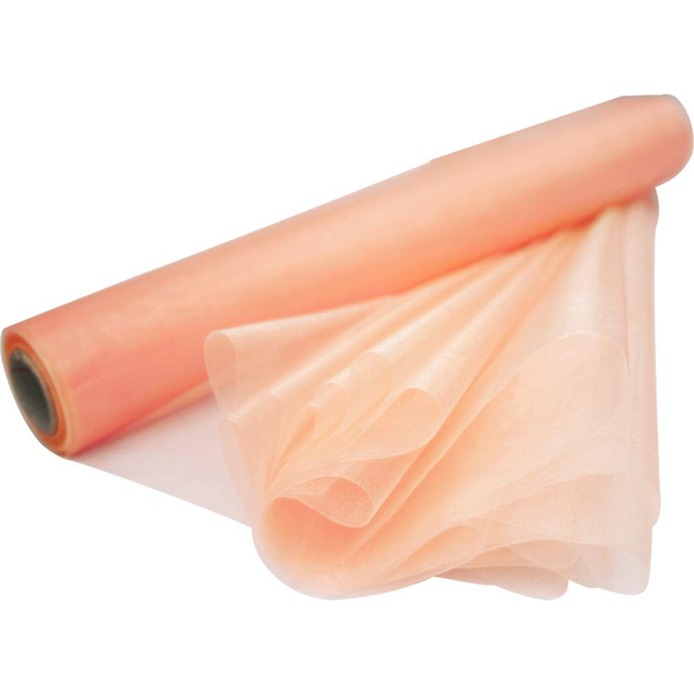 Time to Sparkle 3PCS 26M x 29cm Sheer Organza Roll Sash Fabric Table Runner Sashes Chair Cover Bows Swags Wedding Party (Peach Melba) โ image 1