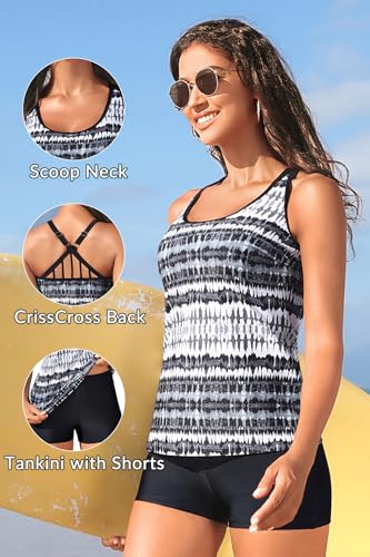 Model wearing onique Two-Piece Tankini with Boy Shorts. Model wearing onique Two-Piece Tankini with Boy Shorts.