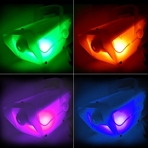Máquina de humo con luces LED multicolor de 400 W y control remoto cableado para fiestas y DJ miniatura 4