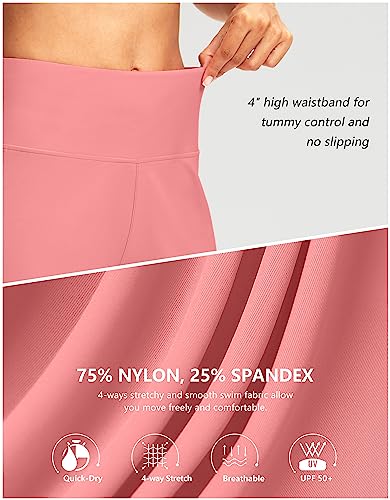 Image of G Gradual Women's 7 inch Long Swim Board Shorts High Waisted Quick Dry Beach Swimming Shorts for Women with Liner Pockets