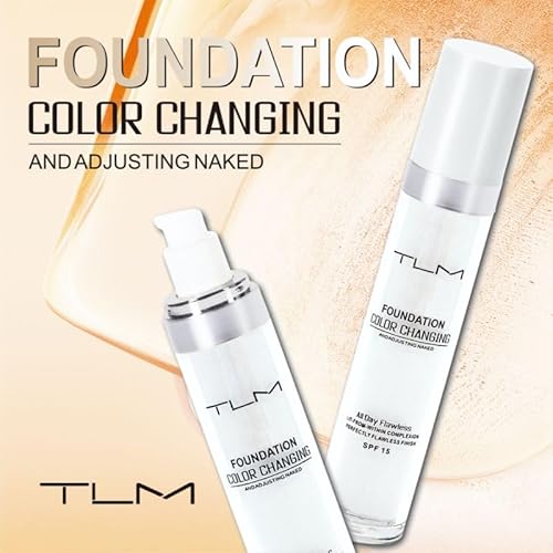 TLM Foundation – Farbwechselnde Foundation – Passt Sich Automatisch Ihrem Hautton An – Leicht, Feuchtigkeitsspendend & Hypoallergen – 24h Halt – Wasserfest – Ultra HD Make-up