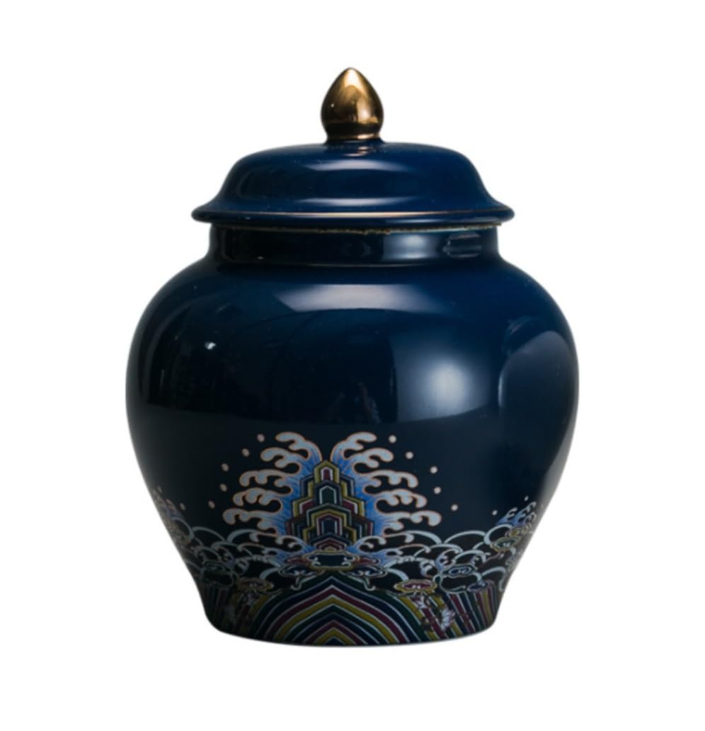 CVdrtyED Home Decor Modern Ceramic Ginger Jar With Lid White Storage Decorative Porcelain Jars Temple With Lids Ginger Jar(B)