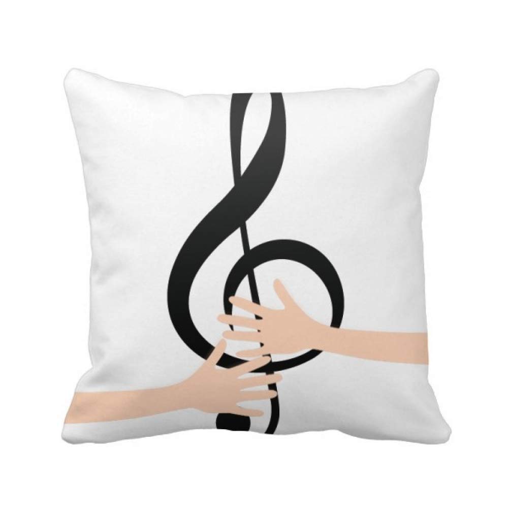 Coussin musique noire clé de sol pour décorer un studio de piano