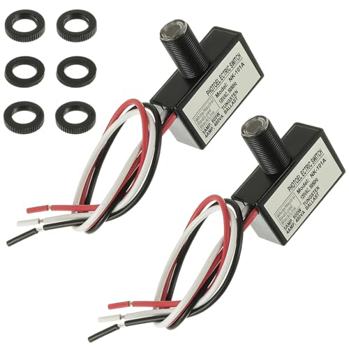 EPLZON 105V-130V AC Photocell Light Sensor Light Control Sensor Photoelectric Switch Dusk to Dawn Sensor with Automatic Illumination Detection Circuit for Outdoor Lighting Photoelectric Switch,2 Pack