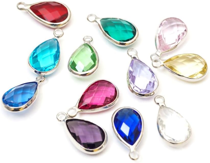 Adabele Grade A Birthstone Pendant Drop 11mm 14mm 16mm Sterling Silver Plated For Personalized Earrings Bracelet Necklace Anklet Pendant Keychain Craft Jewelry Making - Image 4